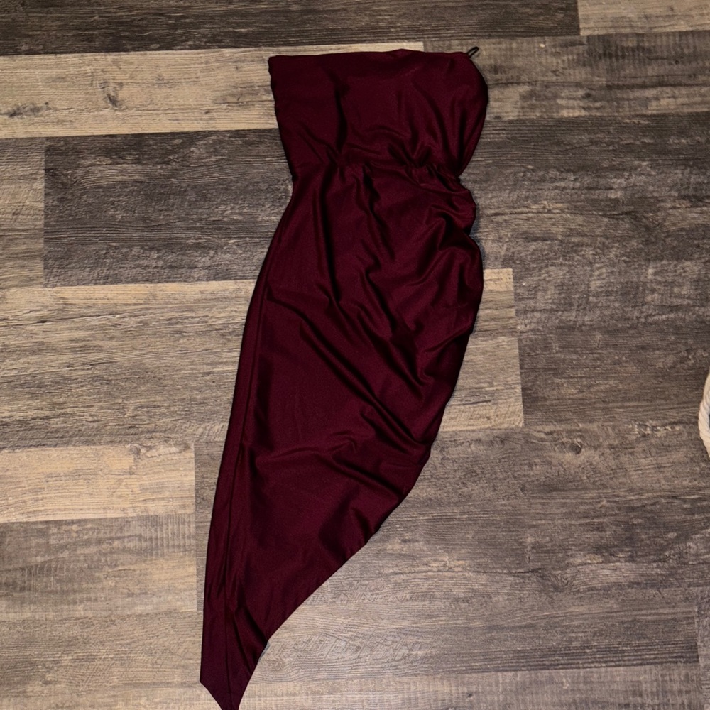 Burgundy Strapless Dress